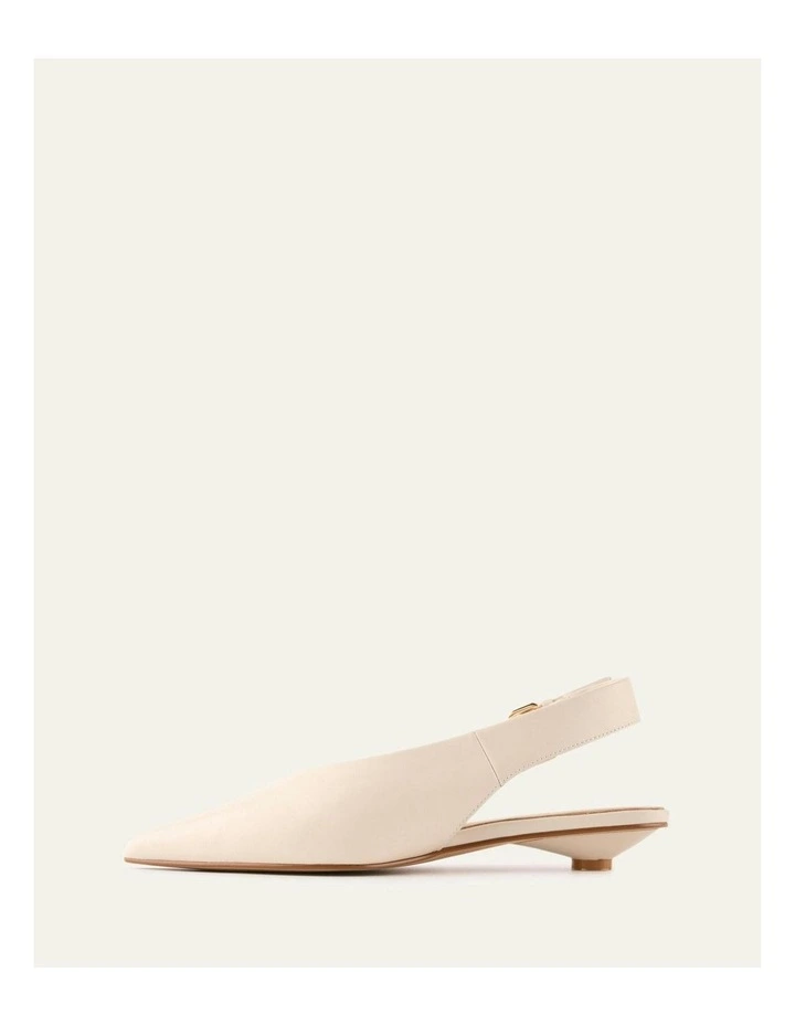 Albie Leather Dress Flats in Off White image 5
