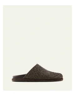 Ocean Flat Slides in Chocolate Raffia
