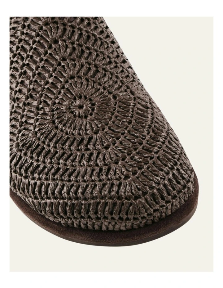 Ocean Flat Slides in Chocolate Raffia image 3