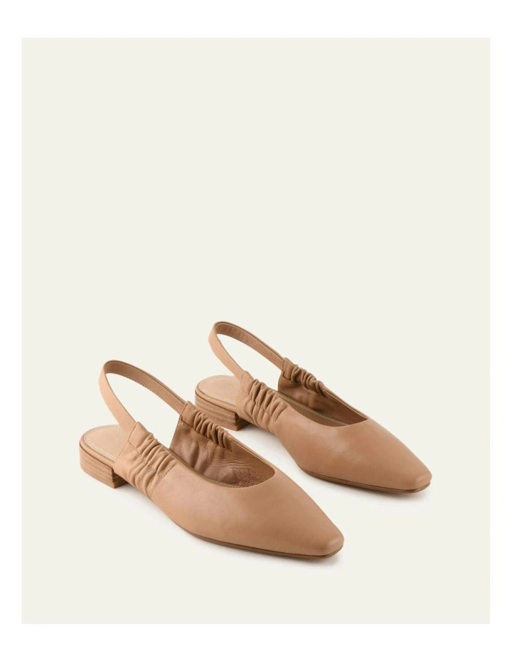 Logan Leather Dress Flats in Tan image 2