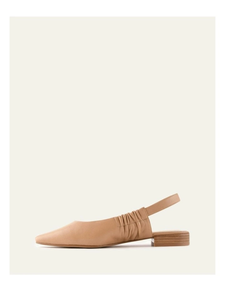 Logan Leather Dress Flats in Tan image 5