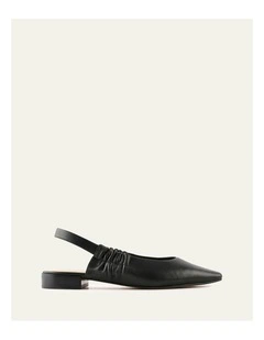 Logan Leather Dress Flats in Black