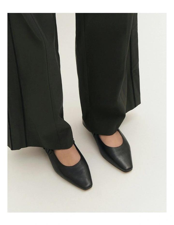 Logan Leather Dress Flats in Black image 2