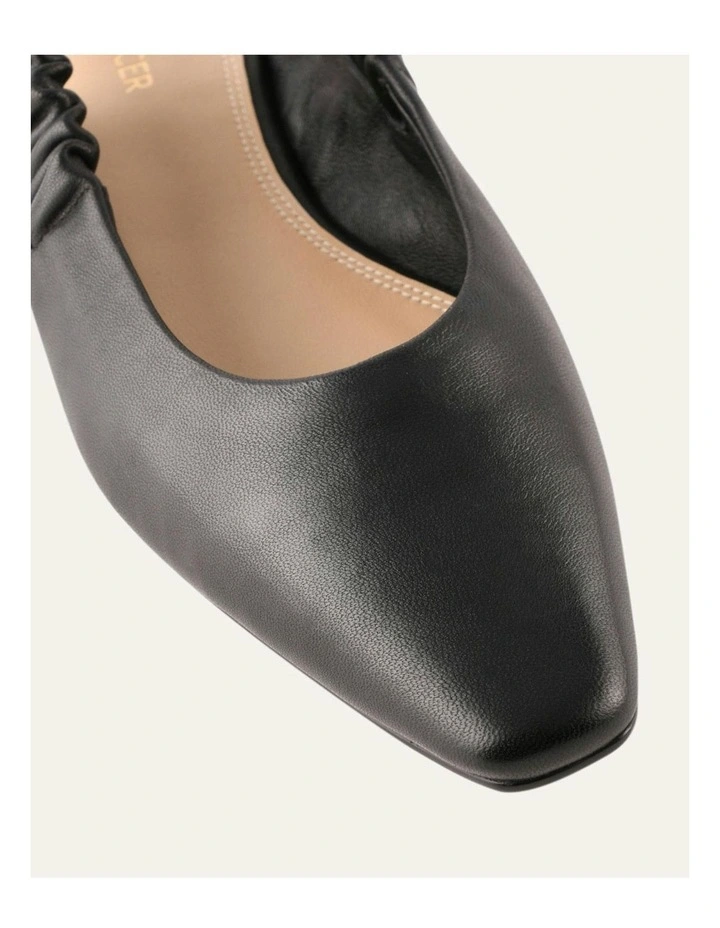 Logan Leather Dress Flats in Black image 3