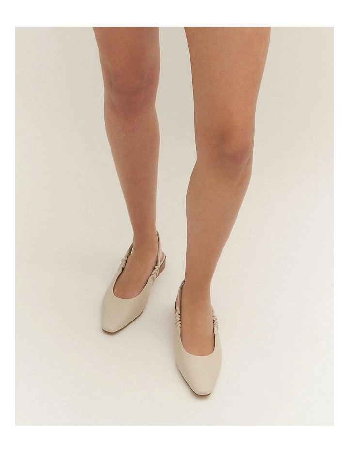 Logan Leather Dress Flats in Off White image 2