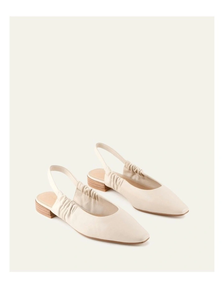 Logan Leather Dress Flats in Off White image 3