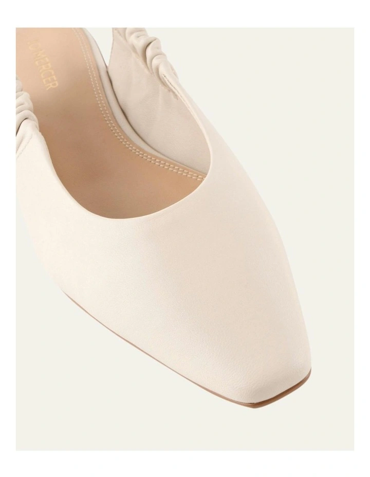 Logan Leather Dress Flats in Off White image 4
