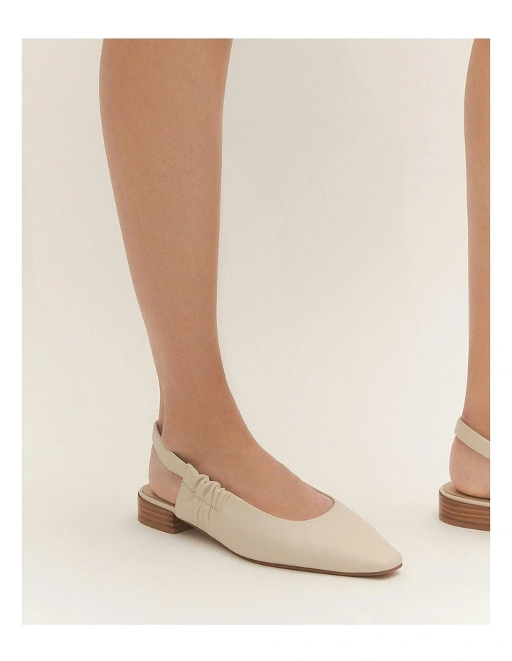 Logan Leather Dress Flats in Off White image 6