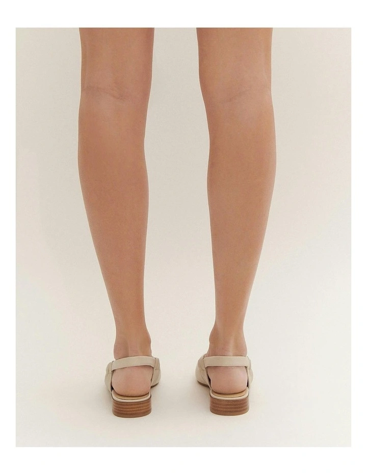 Logan Leather Dress Flats in Off White image 7