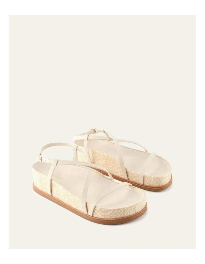 Elk Flat Sandals in Off White Natural Raffia image 2