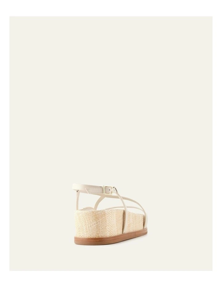 Elk Flat Sandals in Off White Natural Raffia image 4