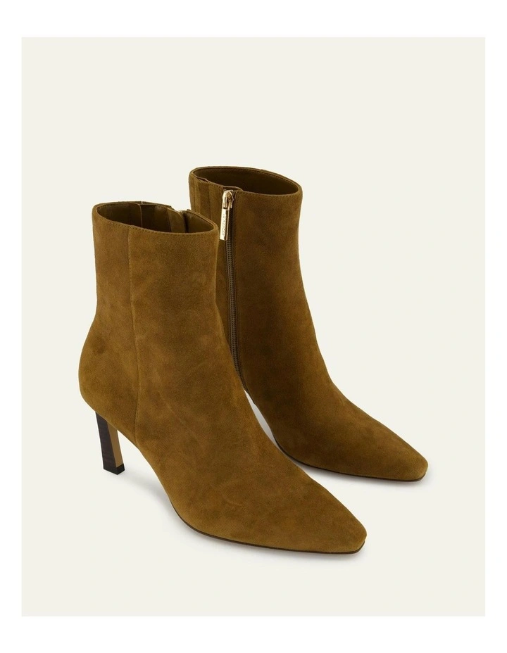 Nessie Suede Mid Ankle Boots in Biscuit image 3