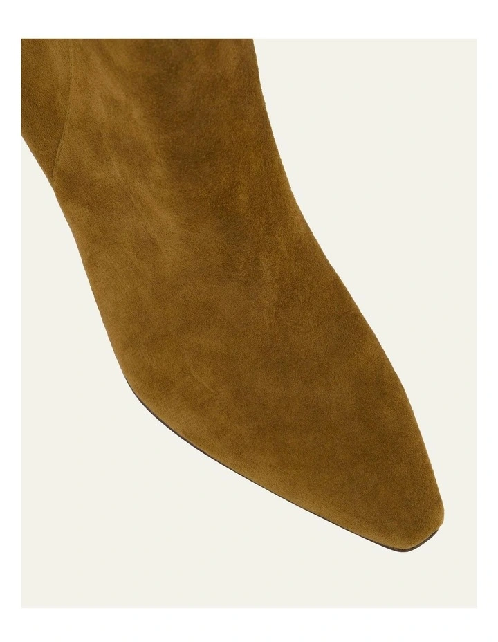 Nessie Suede Mid Ankle Boots in Biscuit image 4