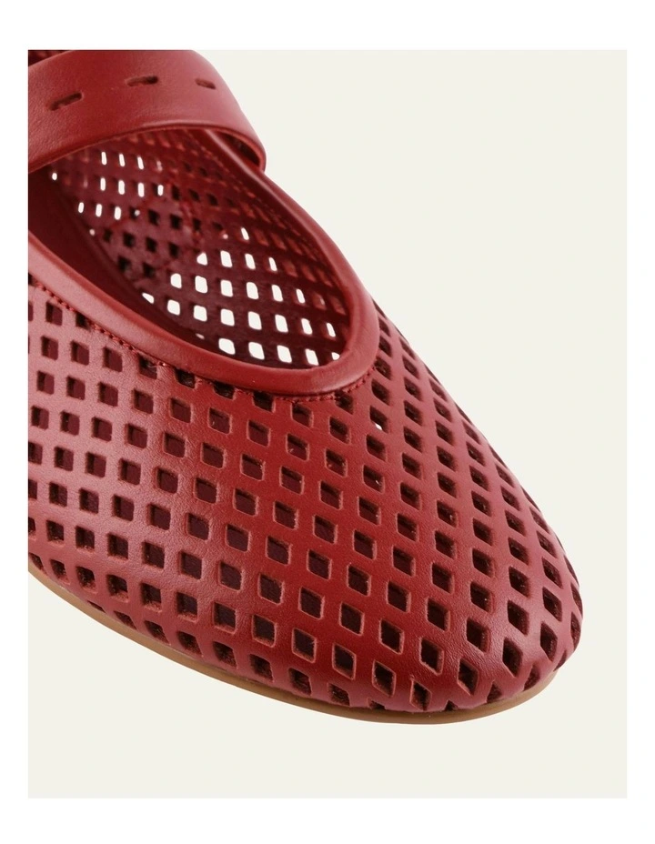Ginger Leather Ballet Flats in Ruby Red image 3