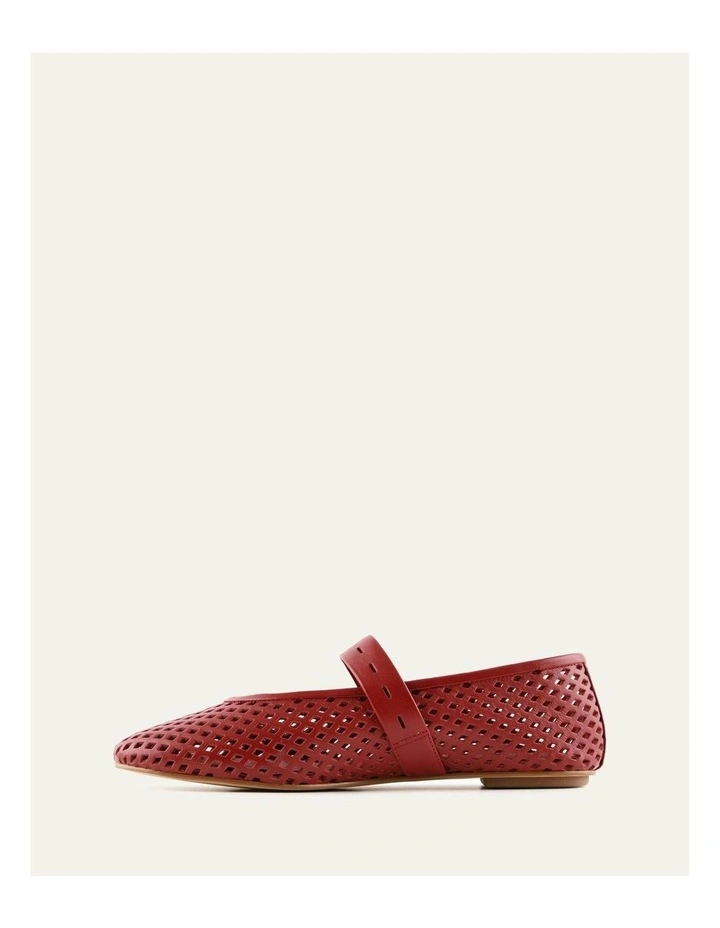 Ginger Leather Ballet Flats in Ruby Red image 5