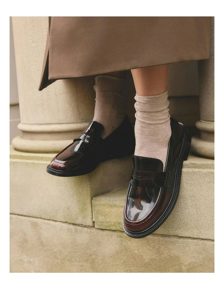 Ebony Leather Loafers in Burgundy image 2