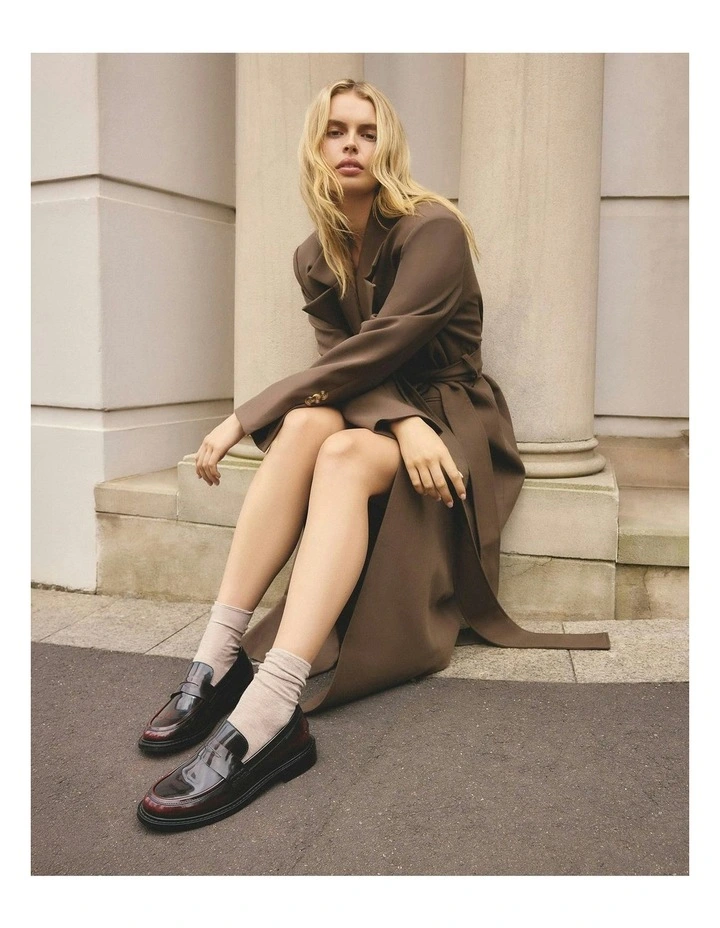 Ebony Leather Loafers in Burgundy image 7