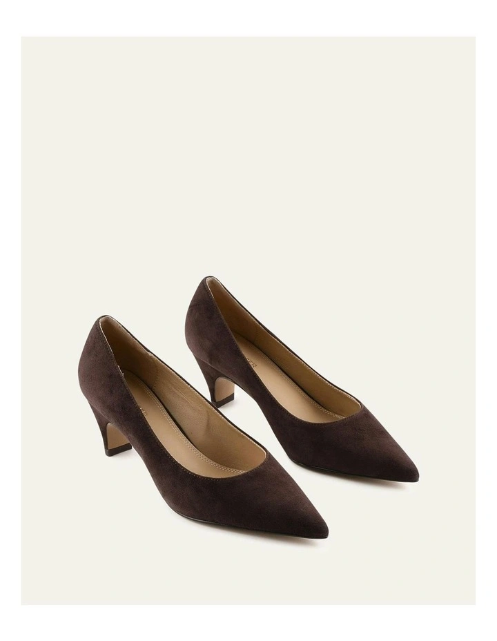 Blair Low Heels in Bitter Choc Suede image 3