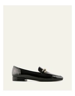 Octavia Crinkle Patent Loafers in Black