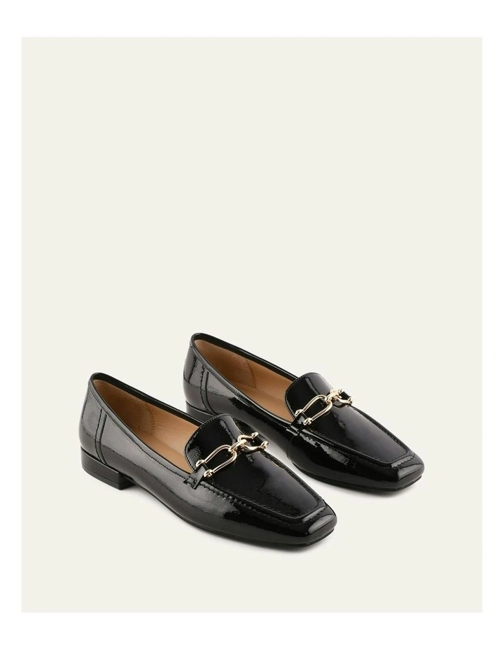 Octavia Crinkle Patent Loafers in Black image 2
