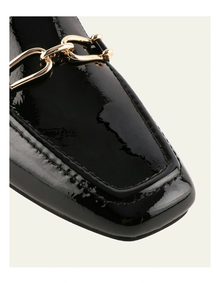 Octavia Crinkle Patent Loafers in Black image 3