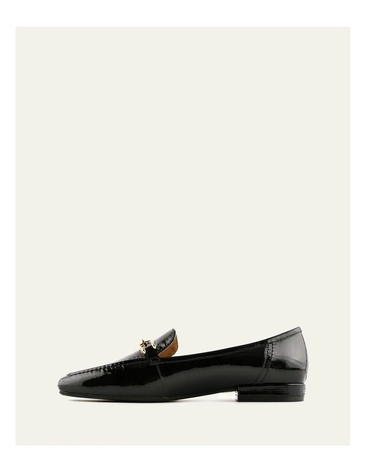 Octavia Crinkle Patent Loafers in Black image 5