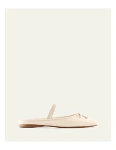 Nova Leather Casual Flats in Off White
