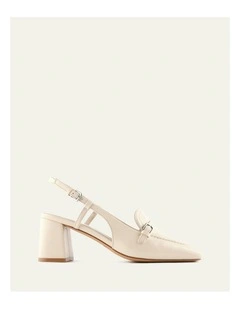 Ellery Mid Leather Heels in Off White