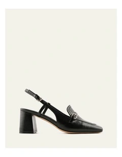 Ellery Leather Mid Heels Sandal in Black