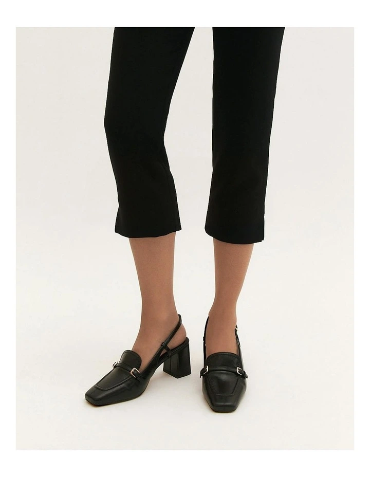 Ellery Leather Mid Heels Sandal in Black image 2