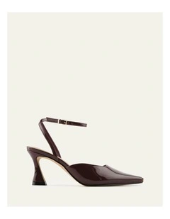 Jacquline Mid Heels in Merlot Patent