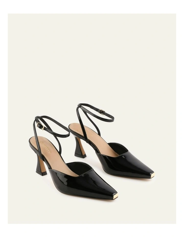 Jacquline Mid Heels in Black Patent image 2