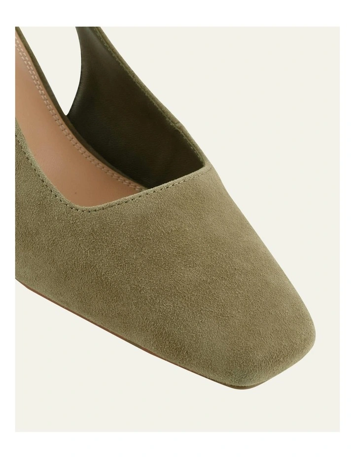 Trey Low Heels in Olive Suede image 3