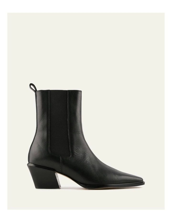 Fable Flat Ankle Boots in Black Leather image 1