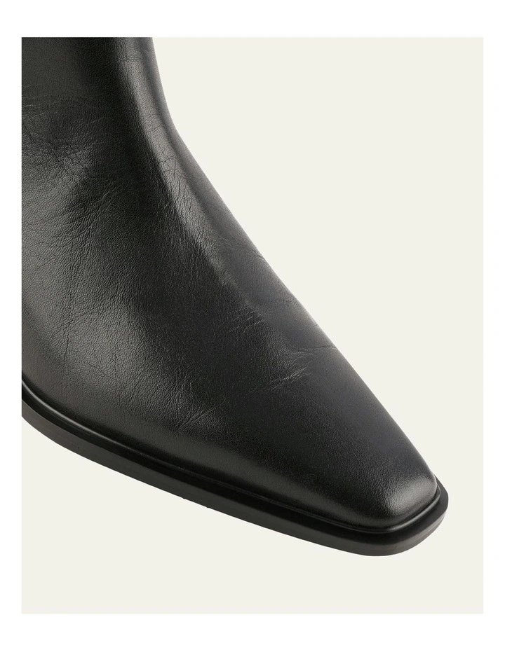 Fable Flat Ankle Boots in Black Leather image 3