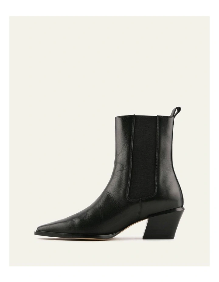 Fable Flat Ankle Boots in Black Leather image 5