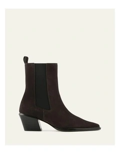 Fable Flat Ankle Boots in Bitter Choc Suede