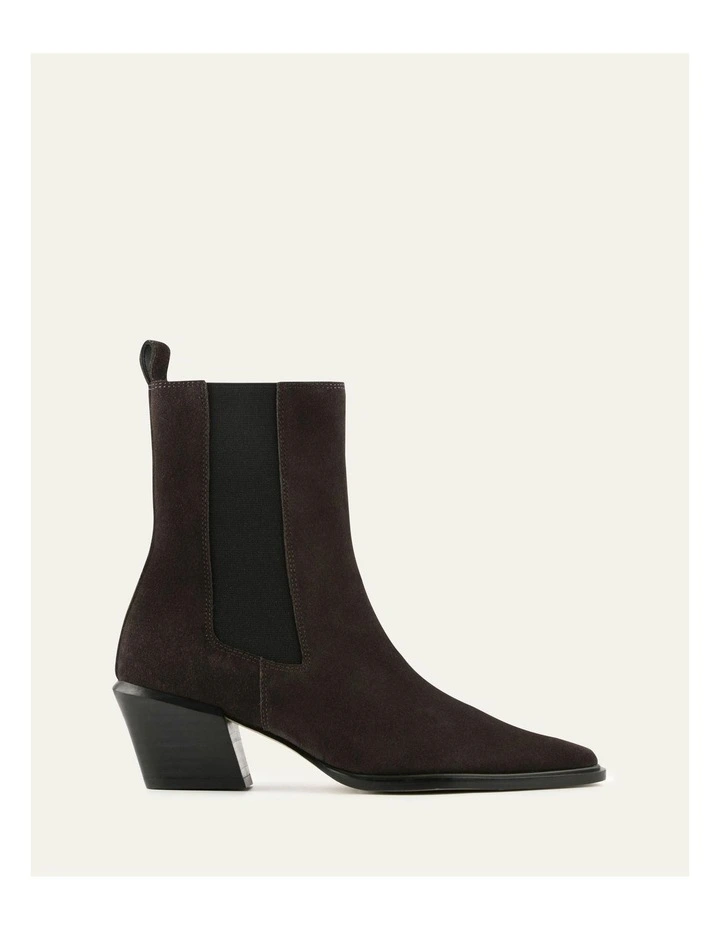 Fable Flat Ankle Boots in Bitter Choc Suede image 1