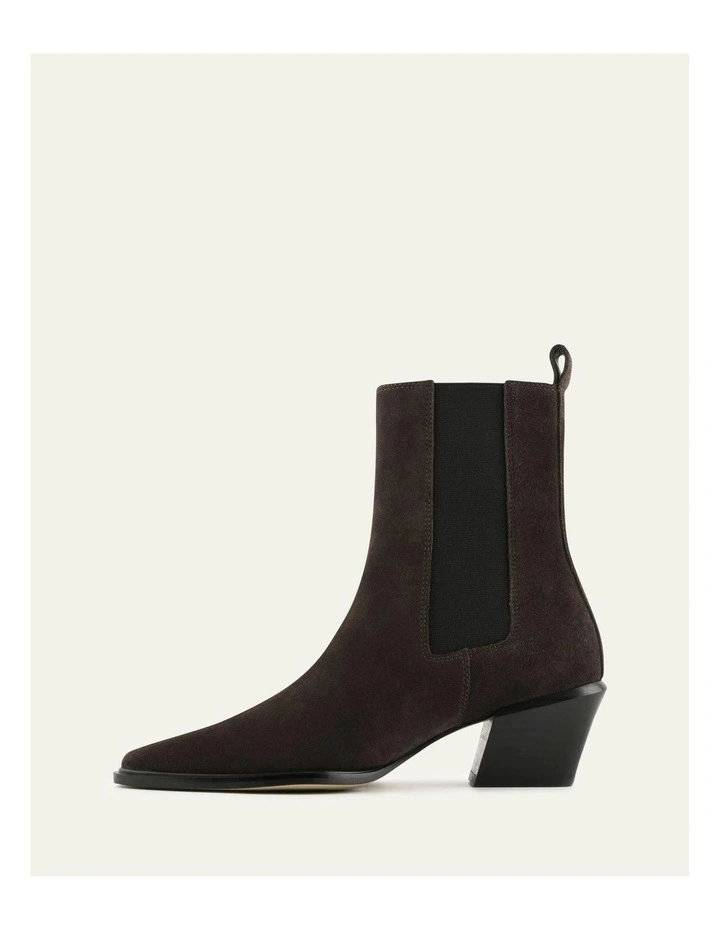 Fable Flat Ankle Boots in Bitter Choc Suede image 5