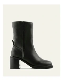 Atticus Leather Calf Boots in Black