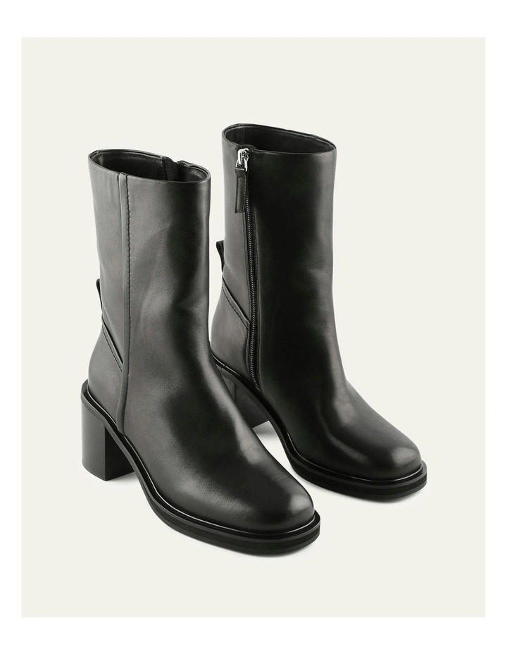 Atticus Leather Calf Boots in Black image 3