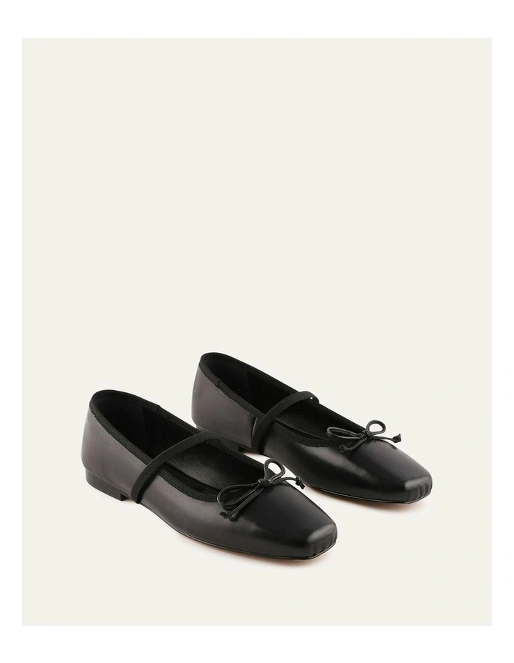 Asha Dress Flats in Black Leather image 2