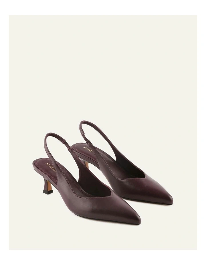 Gracie Low Heels in Merlot Leather image 2