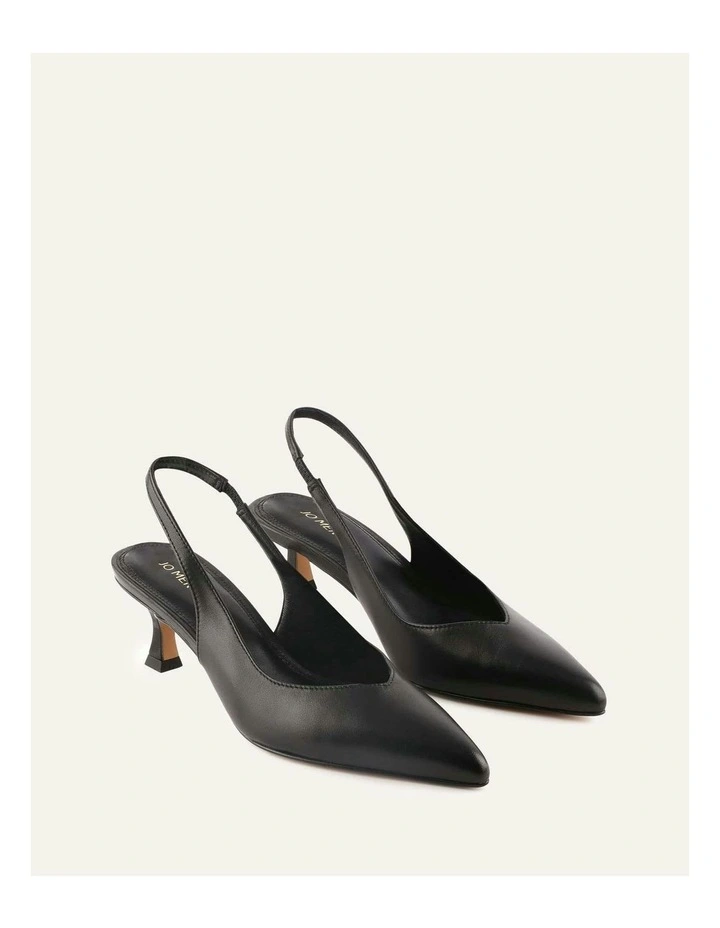 Leather Gracie Low Heels in  Black image 2