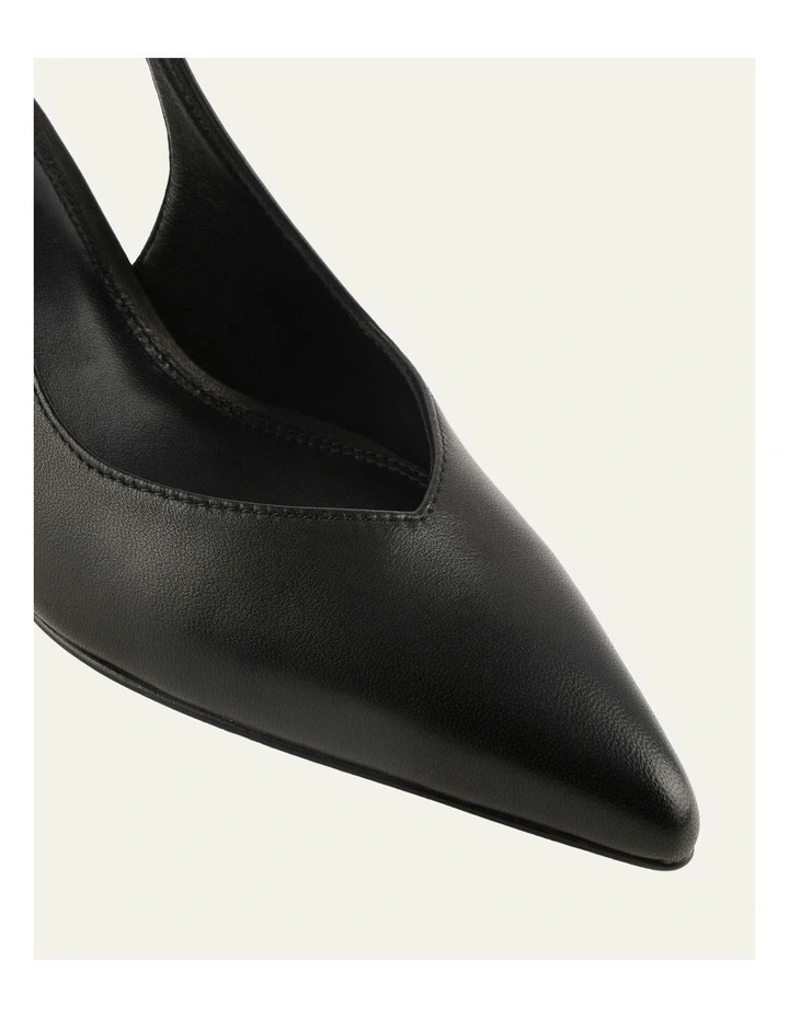 Leather Gracie Low Heels in  Black image 3