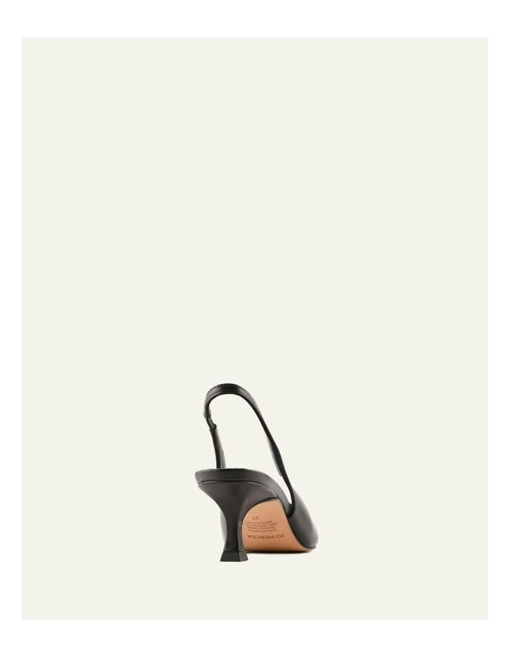 Leather Gracie Low Heels in  Black image 4