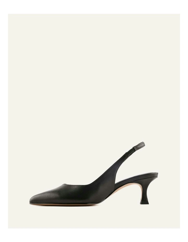 Leather Gracie Low Heels in  Black image 5