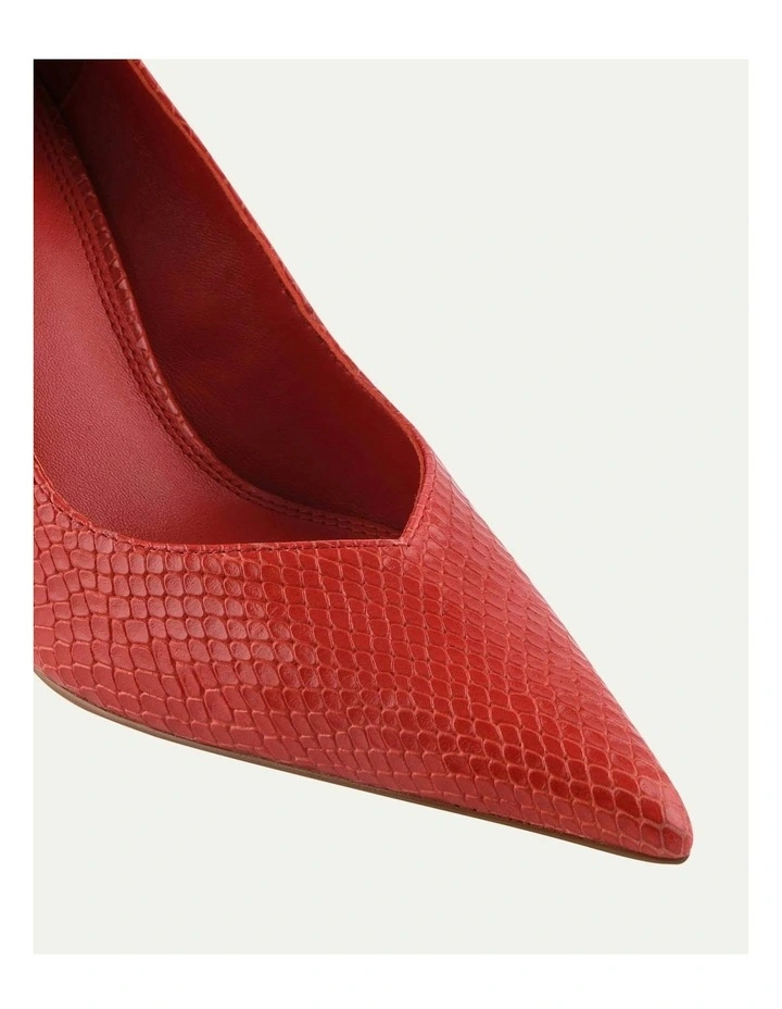 Granger Leather High Heels in Chilli Snake Print image 3