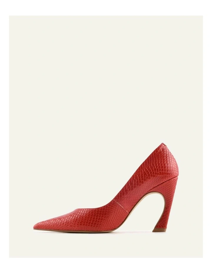 Granger Leather High Heels in Chilli Snake Print image 5