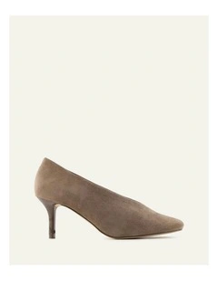 Ella Suede Mid Heels in Ash